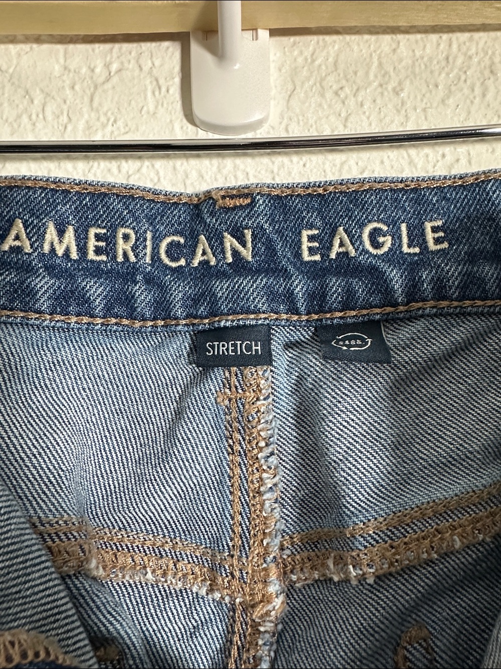 American Eagle Stovepipe Jeans Women’s Size 6 Long Wide Cuff Stretch Denim - Picture 7 of 9